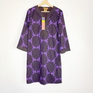Tory Burch Safo Dress Embroidered in Purple Berry Size 10 NWT